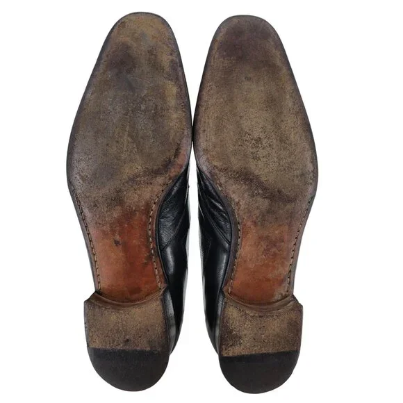 Vintage Mauri Exotic Genuine Teju Lizard Mens Size 12M Black Leather Italy Shoes - Picture 4 of 10